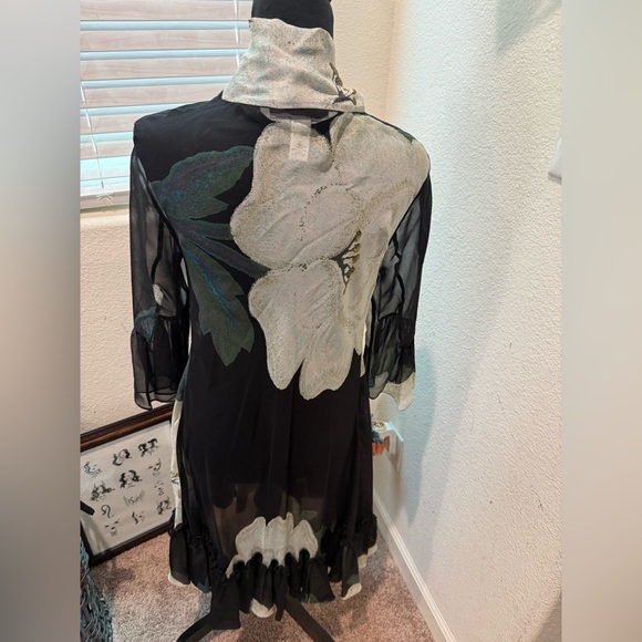 Diane Von Furstenberg DVF Silk Floral Sheer Dress - Picture 4 of 5